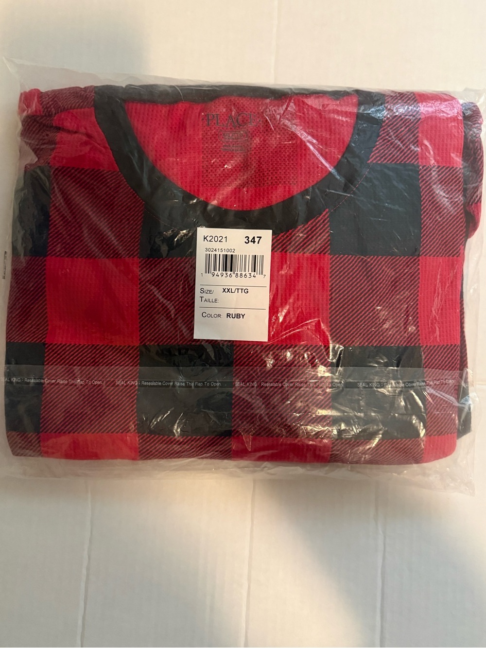 The Children's Place Men’s Red and Black Buffalo Plaid Pullover